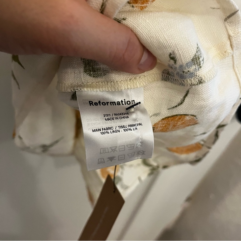 NWT! Reformation "Easton" Mini Dress in Citron (Lemon) - Size 4 (Small) - Picture 10 of 13